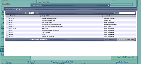 Current new job order wizard step 1