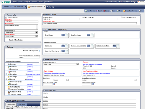 Job order screen rearranged