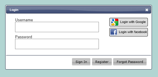 New login dialog