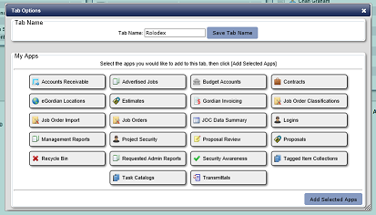 New add app dialog